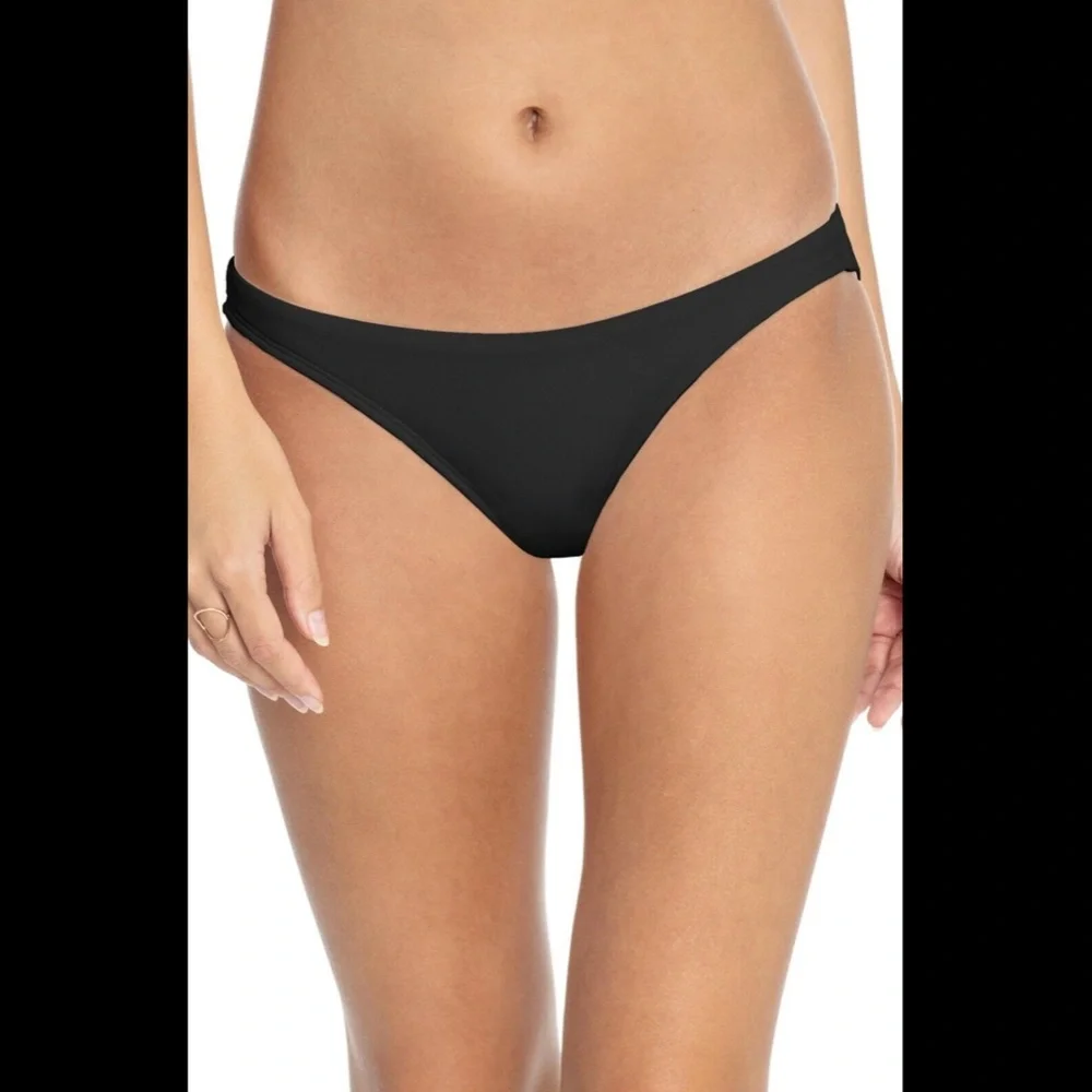 NEW $78 Robin Piccone Ava Bikini Bottoms‎ in Black [SZ Large ]